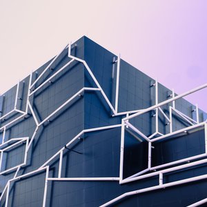 Contemporary facade with geometric patterns in Melbourne, capturing modern architectural style.