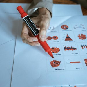 Professional setting showcasing data analysis using charts and diagrams, perfect for business and planning themes.
