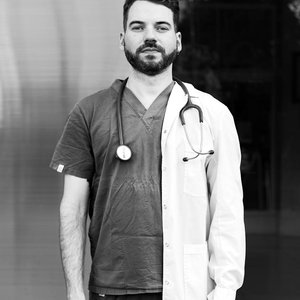 Free stock photo of black and white doctor, classic monochrome look, clinical environment